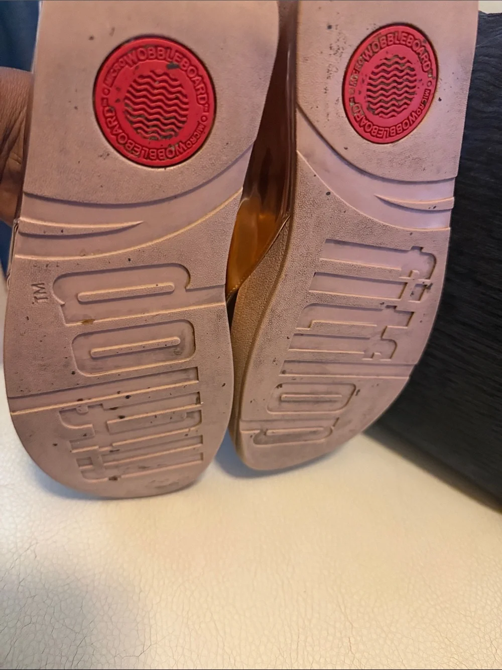 Fitflop Women's Metallic Rose Gold Slide Sandals - Picture 9 of 13